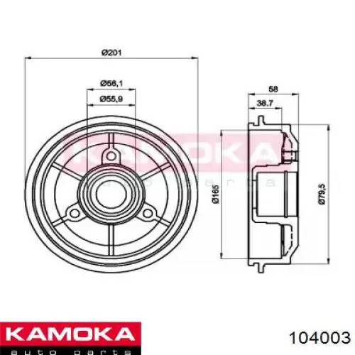 Тормозной барабан 104003 Kamoka