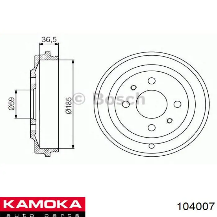 Купить 104007 Kamoka Тормозной барабан