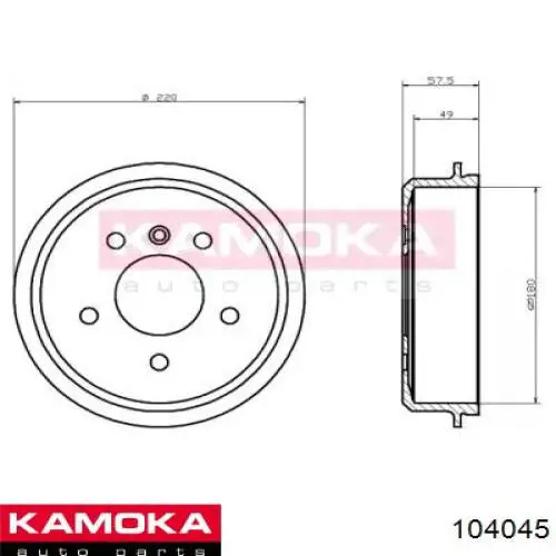 Тормозной барабан 104045 Kamoka