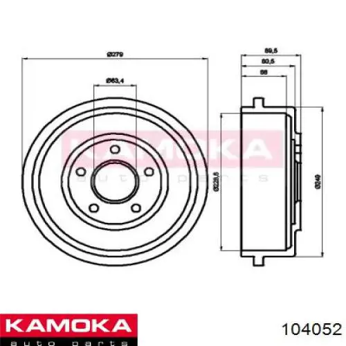 Тормозной барабан 104052 Kamoka