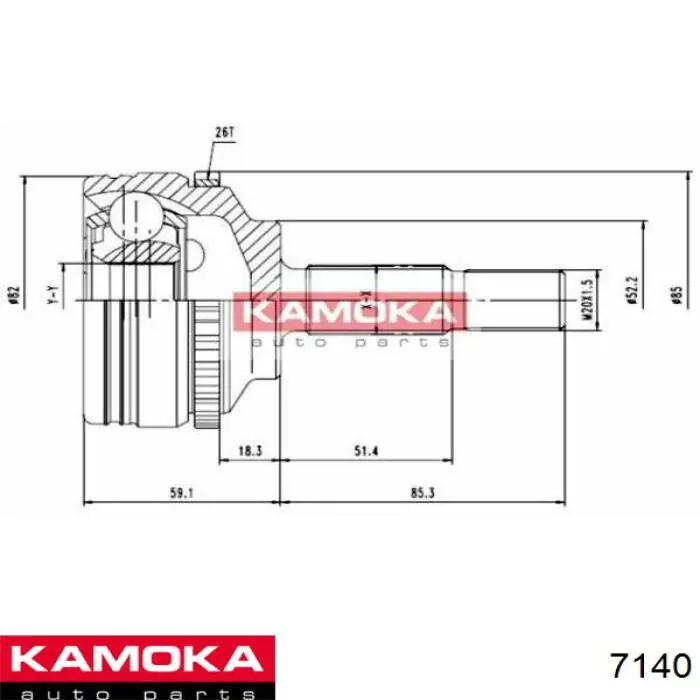 ШРУС наружный передний 7140 Kamoka