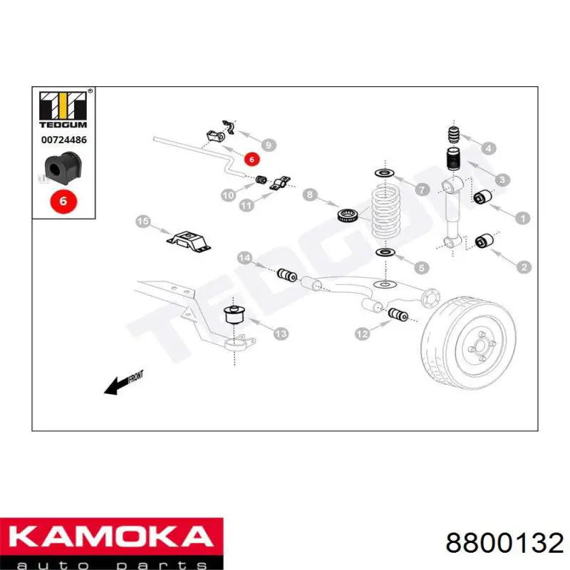 Втулка стабилизатора заднего Kamoka 8800132