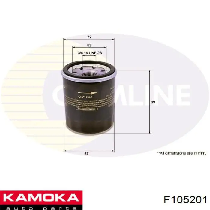 F105201 Kamoka Масляный фильтр двигателя