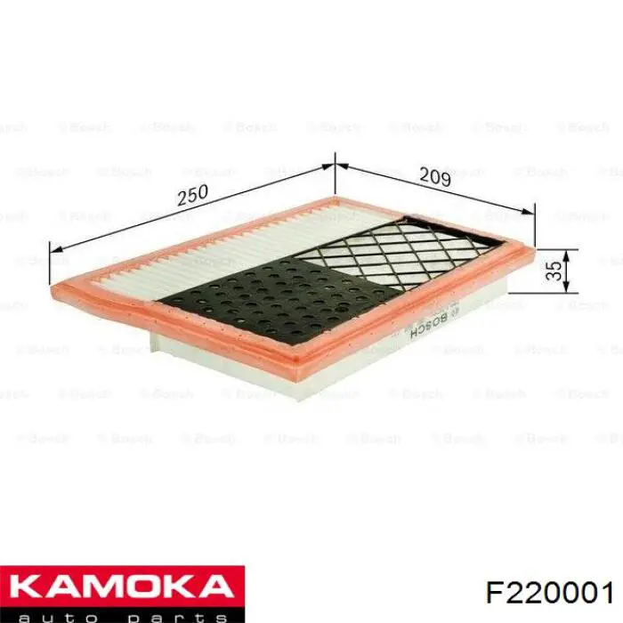 F220001 Kamoka Воздушный фильтр двигателя