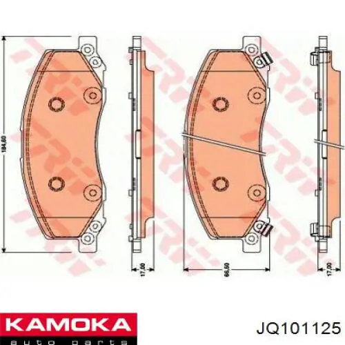 Передние тормозные колодки JQ101125 Kamoka