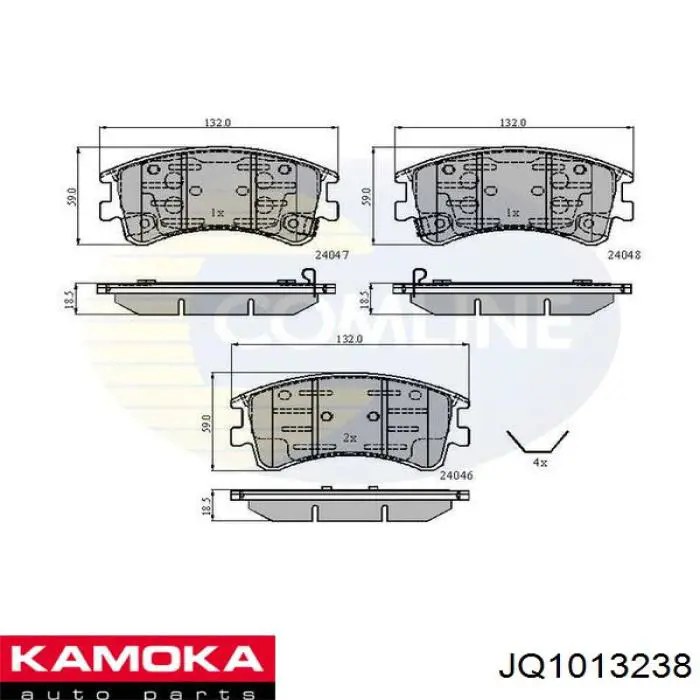 JQ1013238 Kamoka колодки тормозные передние дисковые