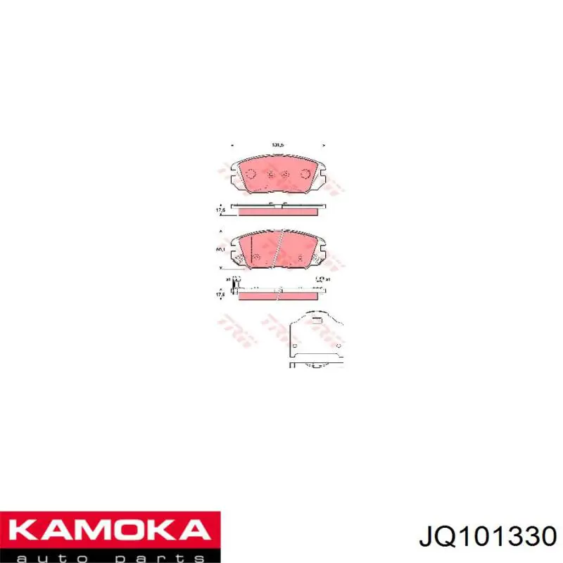 Передние тормозные колодки JQ101330 Kamoka