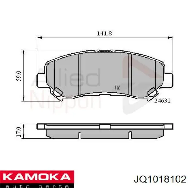 Колодки Kamoka JQ1018102 цена, от 26.16 USD