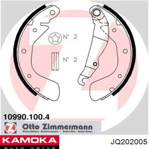 Zapatas de frenos de tambor traseras JQ202005 Kamoka