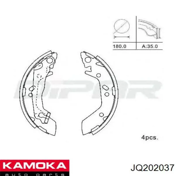 Купить JQ202037 Kamoka Задние барабанные тормозные колодки