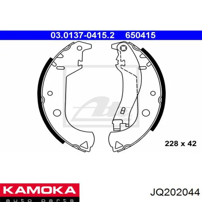 Задние барабанные колодки JQ202044 Kamoka