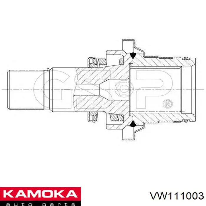 VW111003 Kamoka Приводной вал промежуточный