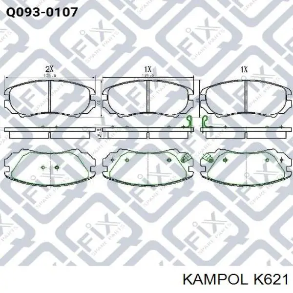 Купить K621 Kampol Задние барабанные тормозные колодки