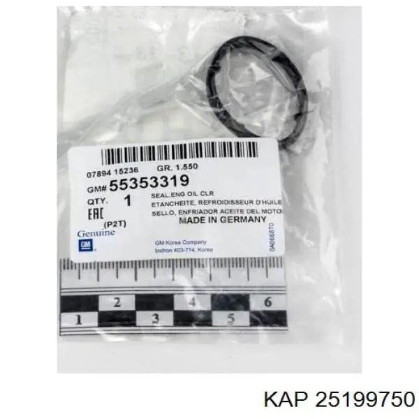25199750 KAP vedante de adaptador do filtro de óleo
