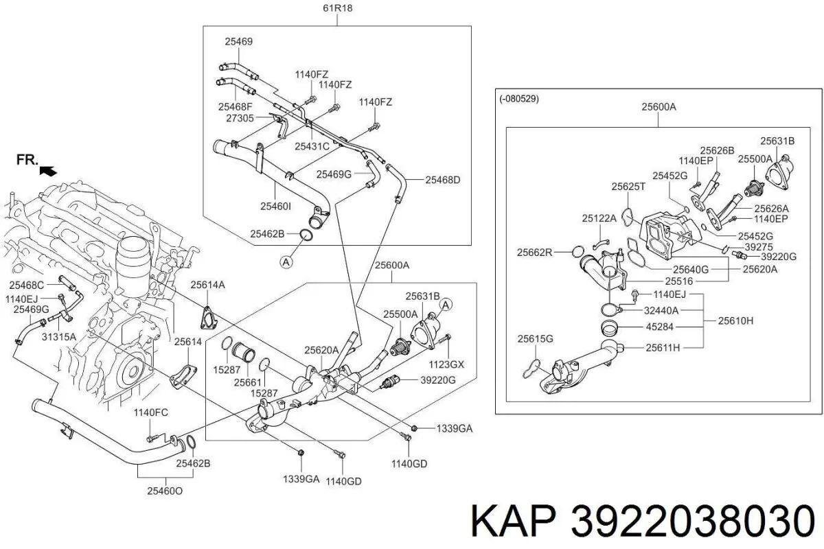 Датчик температуры охлаждающей жидкости 3922038030 KAP
