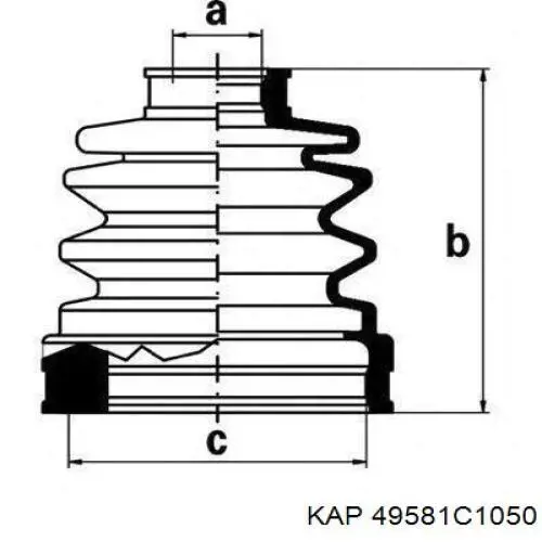 Пыльник ШРУСа внешний, правый KAP 49581C1050 цена, от 14.62 USD