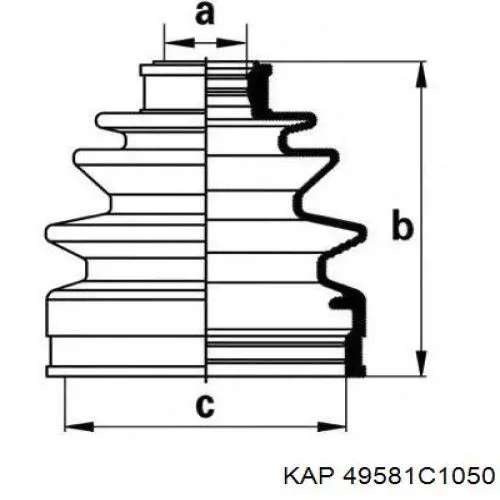 49581C1050 KAP Пыльник ШРУСа наружный, правый