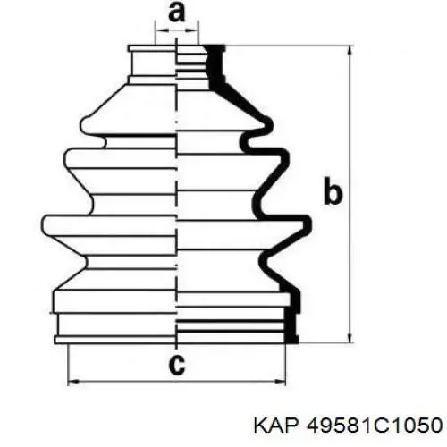 Купить 49581C1050 KAP Пыльник шарнира угловых скоростей наружный правый