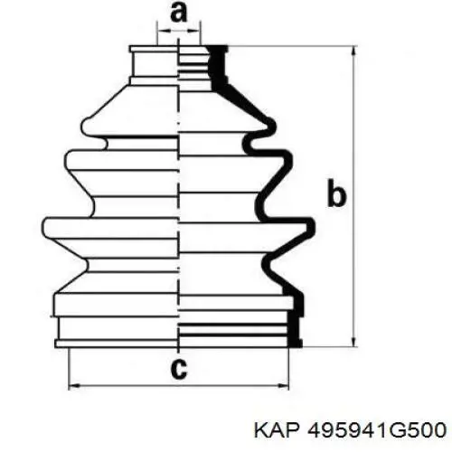 Купить 495941G500 KAP Пыльник гранаты наружный, передний