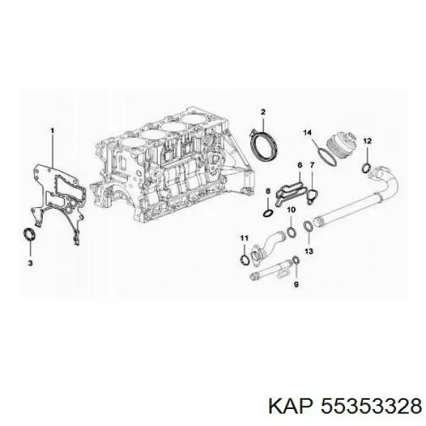 55353328 KAP vedante de adaptador do filtro de óleo