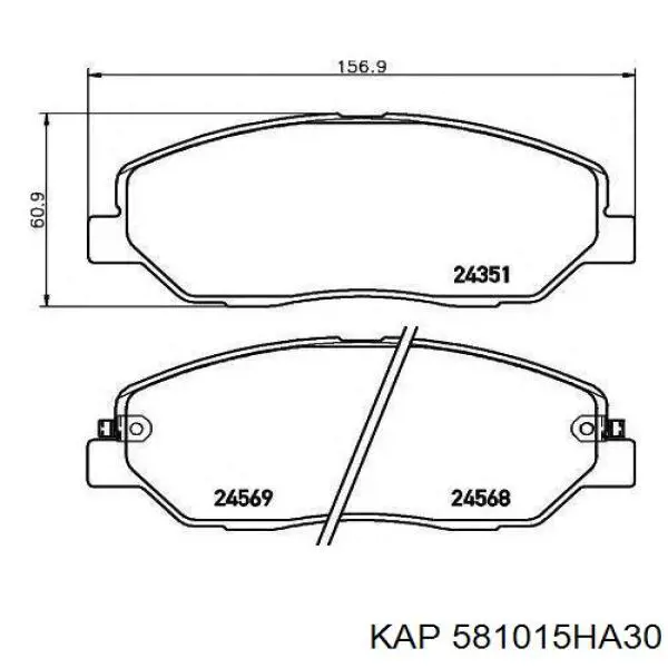 Передние тормозные колодки 581015HA30 KAP