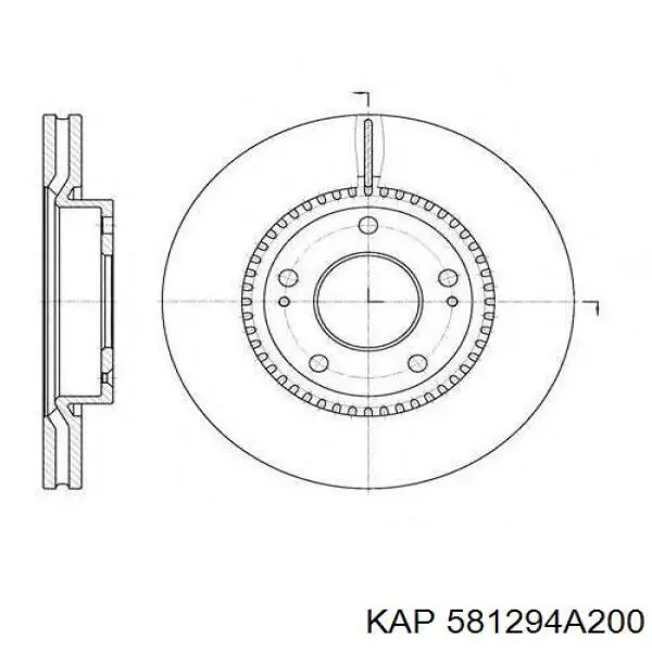 Freno de disco delantero 581294A200 KAP