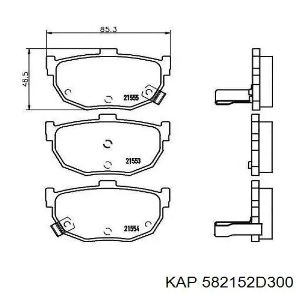 Задние тормозные колодки 582152D300 KAP