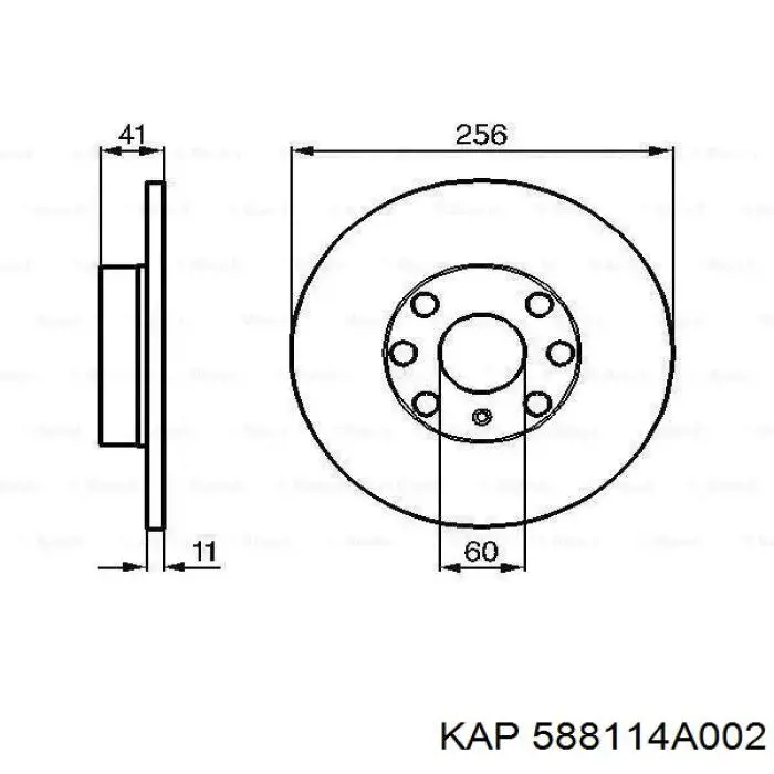 588114A002 KAP Шланг тормозной левый передний