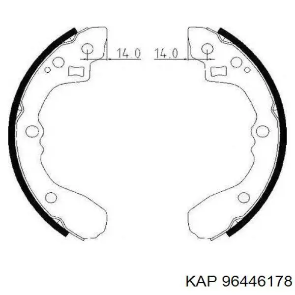 Задние барабанные колодки 96446178 KAP