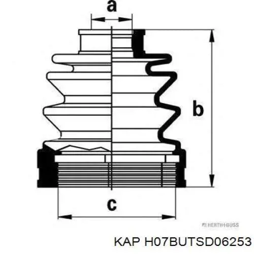 Пыльник ШРУСа внутренний H07BUTSD06253 KAP