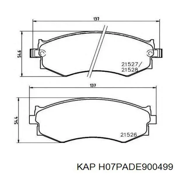 Передние тормозные колодки H07PADE900499 KAP