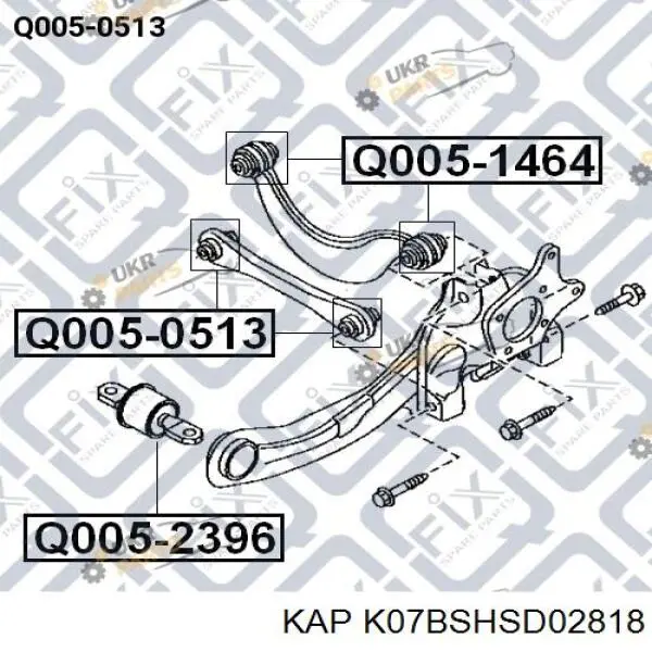 Сайлентблок заднего поперечного рычага внутренний KAP K07BSHSD02818