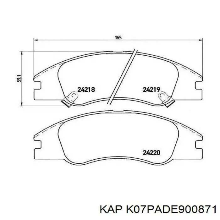 Передние тормозные колодки K07PADE900871 KAP