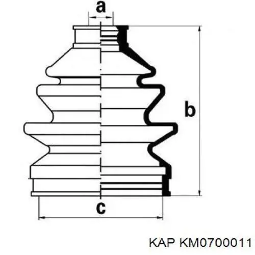 Пыльник ШРУСа наружный KM0700011 KAP