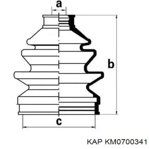 Купить KM0700341 KAP Пыльник гранаты внутренний, передней полуоси