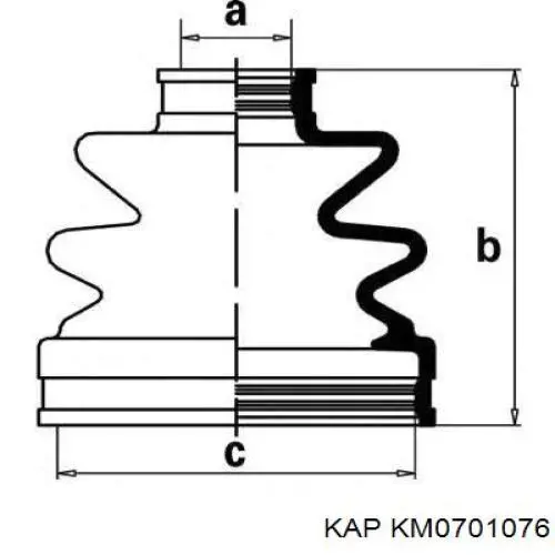 KM0701076 KAP пыльник шруса передней полуоси наружный