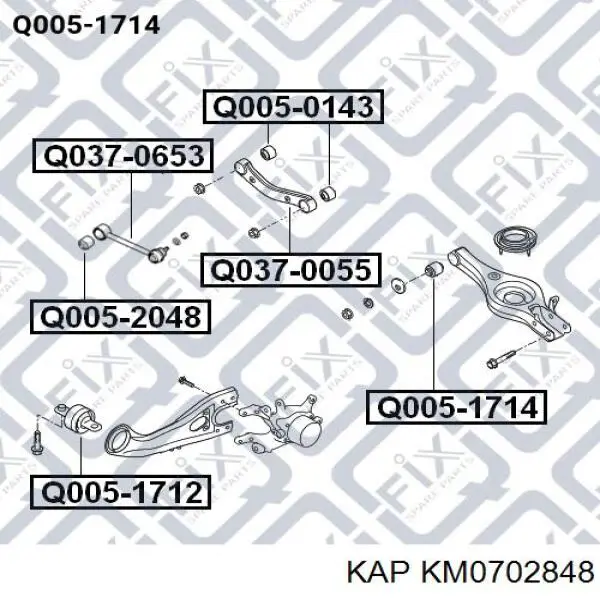 KM0702848 KAP Сайлентблок заднего поперечного рычага, внутренний