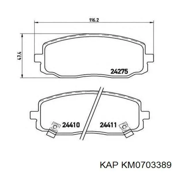 Задние тормозные колодки KM0703389 KAP