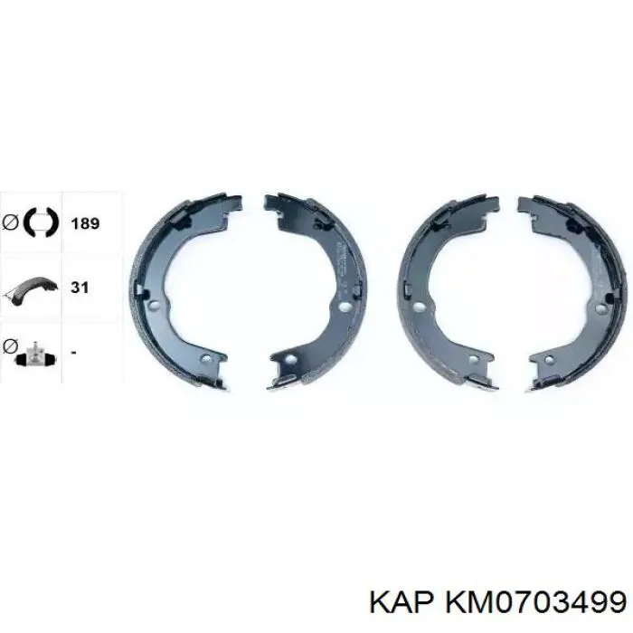 Тормозные колодки стояночного тормоза KAP KM0703499 цена, от 25.37 USD