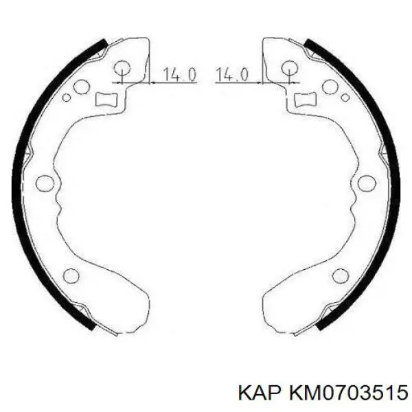 Колодки тормозные задние барабанные KAP KM0703515