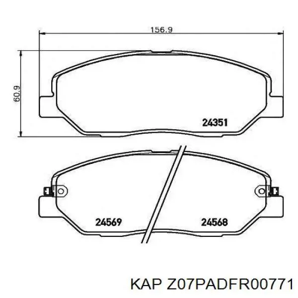 Передние тормозные колодки Z07PADFR00771 KAP