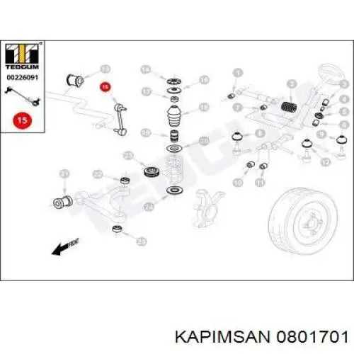 Купить 0801701 Kapimsan Амортизационная стойка