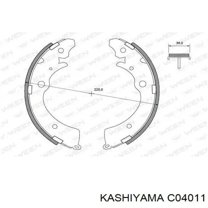 Тормоза рабочие задние ножные и тормозные барабаны Kashiyama C04011 цена, от 20.27 USD