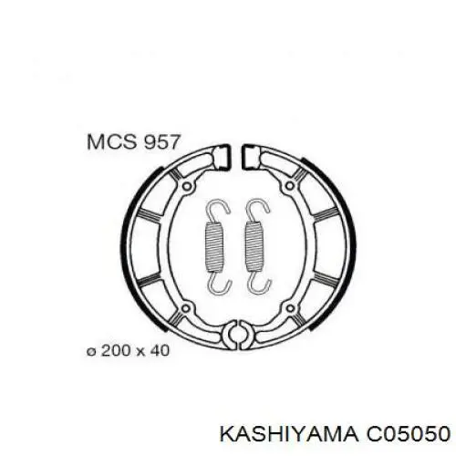 Задние барабанные колодки C05050 Kashiyama