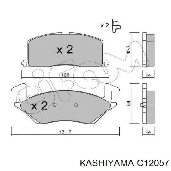 Передние тормозные колодки C12057 Kashiyama