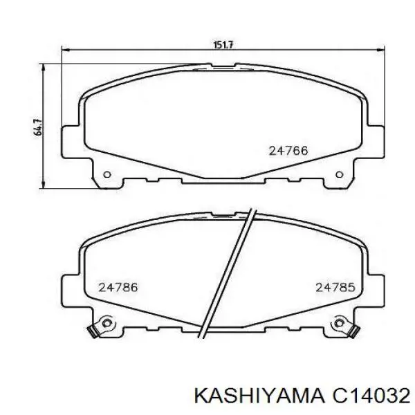 C14032 Kashiyama колодки тормозные передние дисковые