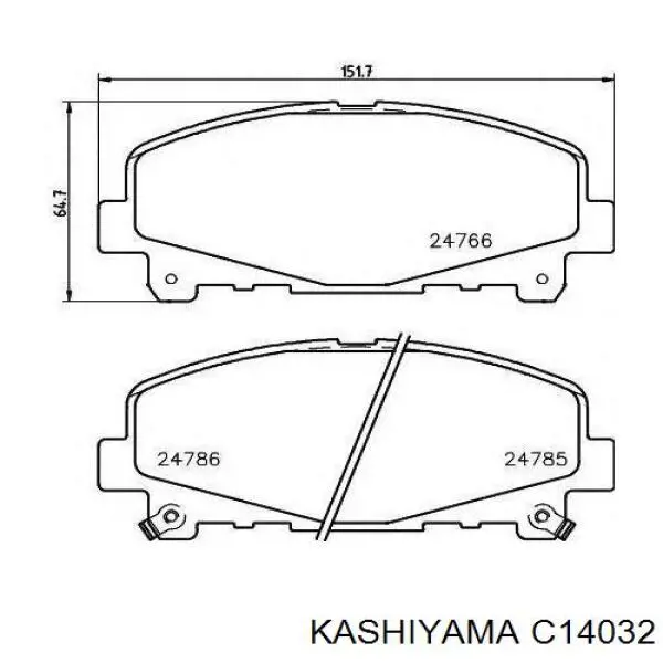 Передние тормозные колодки C14032 Kashiyama