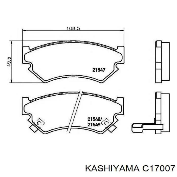 Передние тормозные колодки C17007 Kashiyama