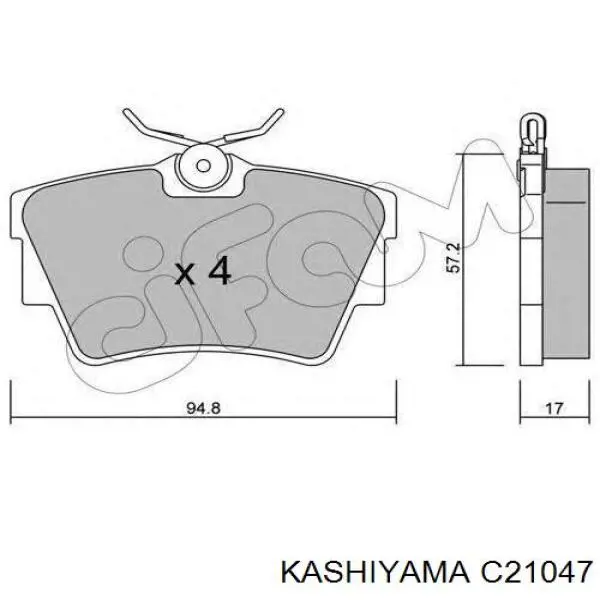 C21047 Kashiyama Колодки тормозные дисковые комплект