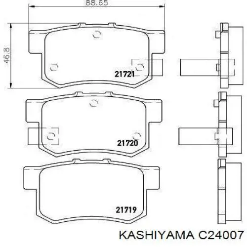 C24007 Kashiyama колодки тормозные задние дисковые